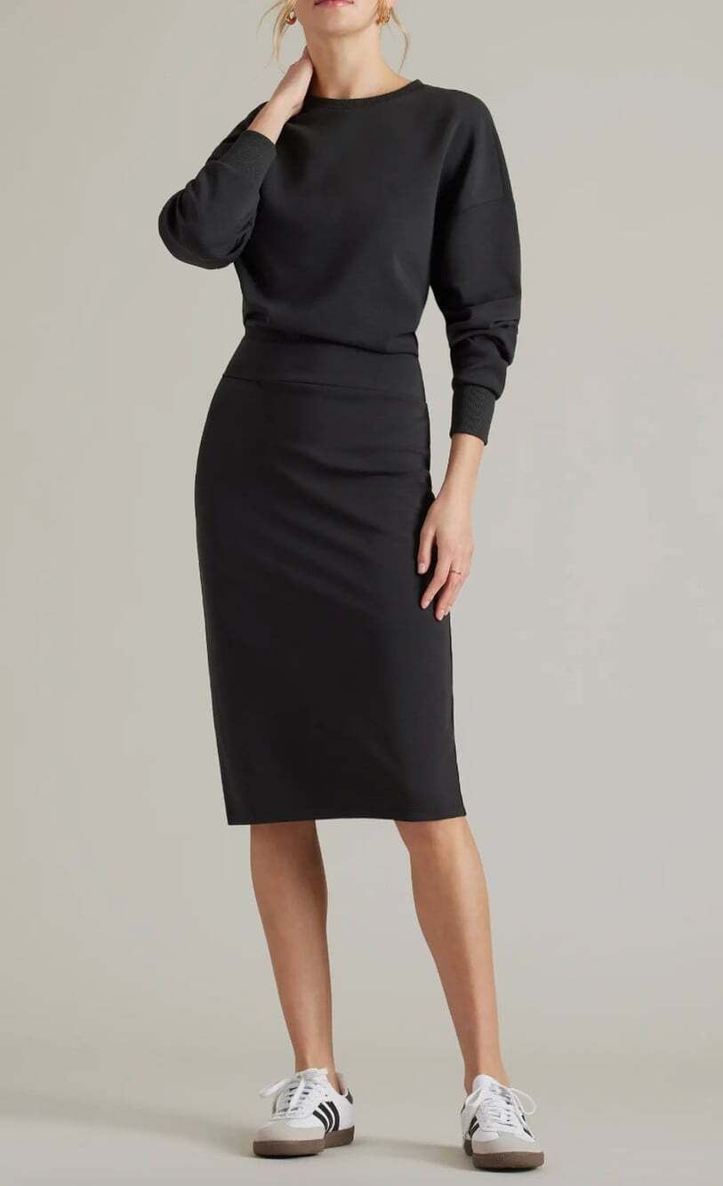 Rhone NWT Dreamglow Long Sleeve Sweatshirt Dress in Black Size XL